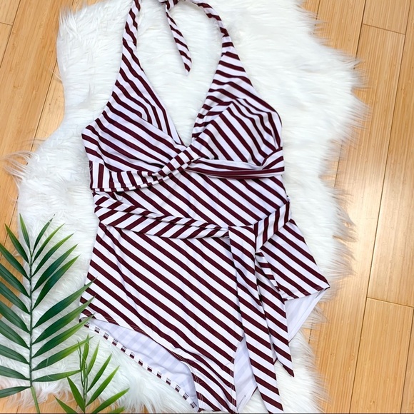 Other - Women’s Brown White Waist Tie One Piece, XL.